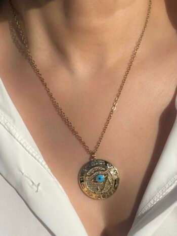 "Desert Evil Eye" Necklace - 18K Gold Plated