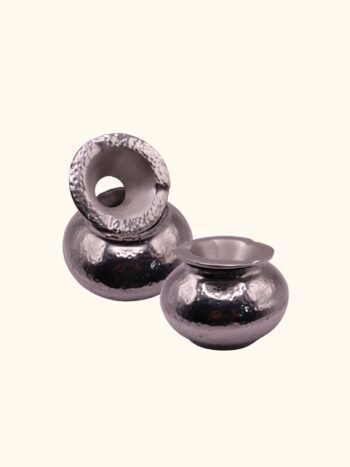 Handmade Moroccan Hammered Metal Ashtray – Sculptural Design