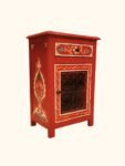 Handmade Moroccan Nightstand – Painted and Metal Decorative