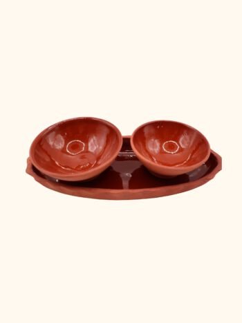 Handmade Moroccan Terracotta Bowl & Platter Set