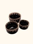 Σετ Μαύρα Μαροκινά Κεραμικά Μπολ με Ψάθινο Τελείωμα – Χειροποίητα