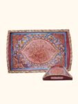 Red Handmade Moroccan Wooden Serving Tray