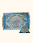 Light Blue Handmade Moroccan wooden Serving Tray