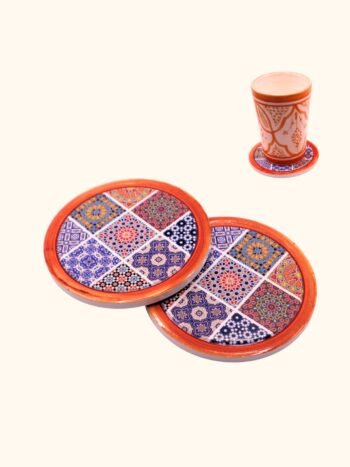Set of 2 Moroccan Coasters "Oriental Puzzle"