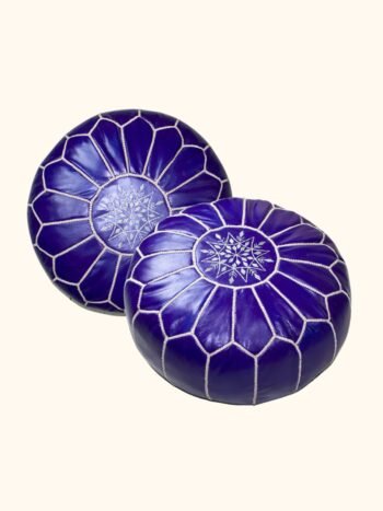 Handmade Leather Moroccan Pouf